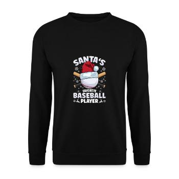 Noël du joueur de baseball préféré du Père Noël - Sweat-shirt Unisexe - noir - Devant - Alina (178cm) & Michal (187cm)
