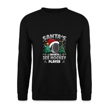 Noël du joueur de hockey sur glace préféré du Père Noël - Sweat-shirt Unisexe - noir - Devant - Alina (178cm) & Michal (187cm)