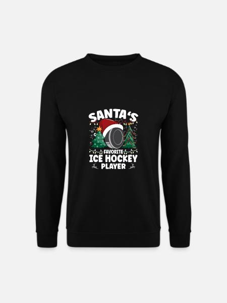 Santa's Favorite Ice Hockey Player Weihnachten - Unisex Pullover - Schwarz