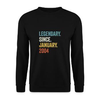 Legendary Since January 2004 19. Geburtstag - Unisex Pullover - Schwarz - Vorne - Alina (178cm) & Michal (187cm)