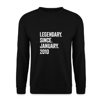 13 Years Legendary Since January 2010 13th - Unisex Sweatshirt - black - Front - Alina (178cm) & Michal (187cm)