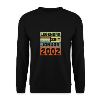 21 years legendary since January 2002 21st birthday - Unisex Sweatshirt - black - Front - Alina (178cm) & Michal (187cm)
