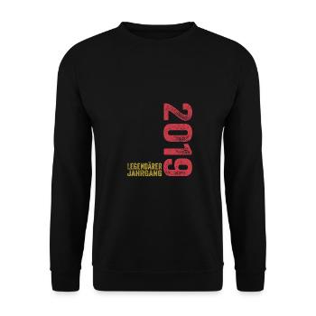 4 Jahre Legendärer Jahrgang 2019 4. Geburtstag - Unisex Pullover - Schwarz - Vorne - Alina (178cm) & Michal (187cm)