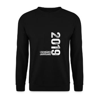 4 Jahre Legendärer Jahrgang 2019 4. Geburtstag - Unisex Pullover - Schwarz - Vorne - Alina (178cm) & Michal (187cm)