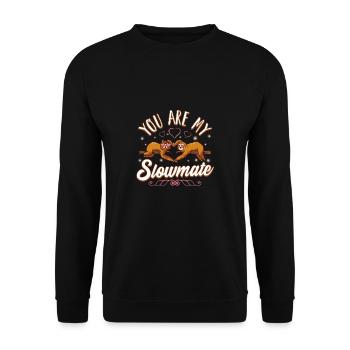Tu es mon slowmate paresseux Saint-Valentin - Sweat-shirt Unisexe - noir - Devant - Alina (178cm) & Michal (187cm)