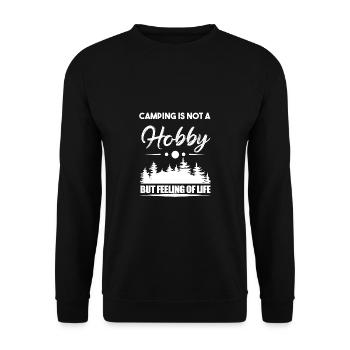 Camping Camper Outdoor Sommer Design - Unisex Pullover - Schwarz - Vorne - Alina (178cm) & Michal (187cm)