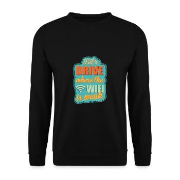 Camping Camper Outdoor Sommer Design - Unisex Pullover - Schwarz - Vorne - Alina (178cm) & Michal (187cm)