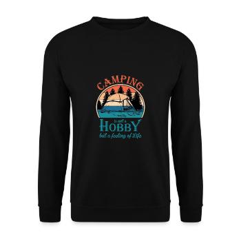 Camping Camper Outdoor Sommer Design - Unisex Pullover - Schwarz - Vorne - Alina (178cm) & Michal (187cm)