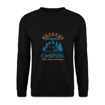 Camping Camper Outdoor Sommer Design - Unisex Pullover - Schwarz - Vorne - Alina (178cm) & Michal (187cm)