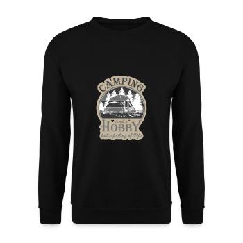 Camping Camper Outdoor Sommer Design - Unisex Pullover - Schwarz - Vorne - Alina (178cm) & Michal (187cm)