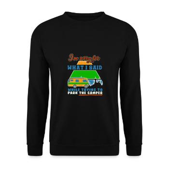 Camping Camper Outdoor Sommer Design - Unisex Pullover - Schwarz - Vorne - Alina (178cm) & Michal (187cm)