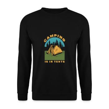 Camping Camper Outdoor Sommer Design - Unisex Pullover - Schwarz - Vorne - Alina (178cm) & Michal (187cm)