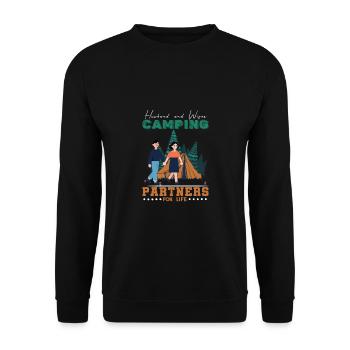 Camping Camper Outdoor Sommer Design - Unisex Pullover - Schwarz - Vorne - Alina (178cm) & Michal (187cm)
