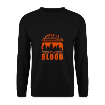 Camping Camper Outdoor Sommer Design - Unisex Pullover - Schwarz - Vorne - Alina (178cm) & Michal (187cm)