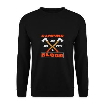 Camping Camper Outdoor Sommer Design - Unisex Pullover - Schwarz - Vorne - Alina (178cm) & Michal (187cm)