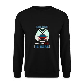 Camping Camper Outdoor Sommer Design - Unisex Pullover - Schwarz - Vorne - Alina (178cm) & Michal (187cm)