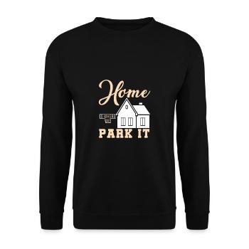 Camping Camper Outdoor Sommer Design - Unisex Pullover - Schwarz - Vorne - Alina (178cm) & Michal (187cm)