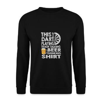 Dart & Bier Lustiger Darts Spruch - Unisex Pullover - Schwarz - Vorne - Alina (178cm) & Michal (187cm)