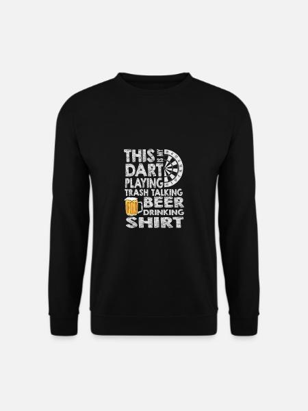 Dart & Bier Lustiger Darts Spruch - Unisex Pullover - Schwarz