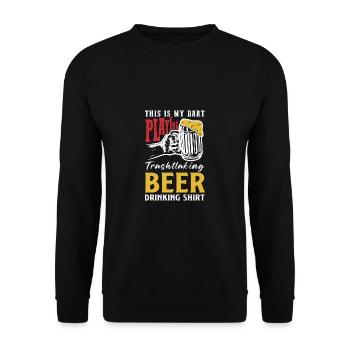 Dart & Bier Lustiger Darts Spruch - Unisex Pullover - Schwarz - Vorne - Alina (178cm) & Michal (187cm)