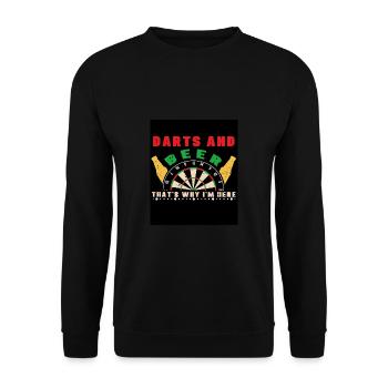 Dart & Bier Lustiger Darts Spruch - Unisex Pullover - Schwarz - Vorne - Alina (178cm) & Michal (187cm)