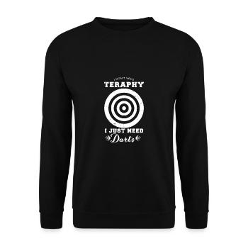 Dart & Bier Lustiger Darts Spruch - Unisex Pullover - Schwarz - Vorne - Alina (178cm) & Michal (187cm)