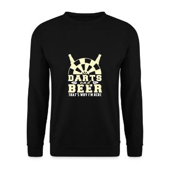 Dart & Bier Lustiger Darts Spruch - Unisex Pullover - Schwarz - Vorne - Alina (178cm) & Michal (187cm)