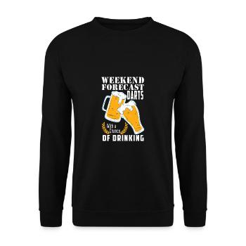 Dart & Bier Lustiger Darts Spruch - Unisex Pullover - Schwarz - Vorne - Alina (178cm) & Michal (187cm)