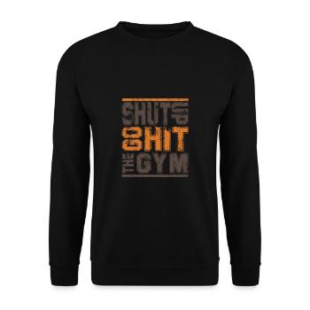 Bodybuilder Kraftsport Fitness Motiv - Unisex Pullover - Schwarz - Vorne - Alina (178cm) & Michal (187cm)