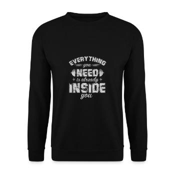 Bodybuilder Kraftsport Fitness Motiv - Unisex Pullover - Schwarz - Vorne - Alina (178cm) & Michal (187cm)