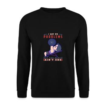 Bodybuilder Kraftsport Fitness Motiv - Unisex Pullover - Schwarz - Vorne - Alina (178cm) & Michal (187cm)