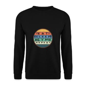 Bodybuilder Kraftsport Fitness Motiv - Unisex Pullover - Schwarz - Vorne - Alina (178cm) & Michal (187cm)