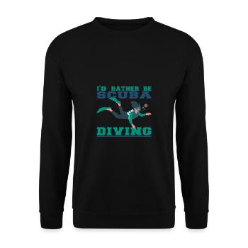 Taucher Tauchen Design Schnorcheln - Unisex Pullover - Schwarz - Vorne - Alina (178cm) & Michal (187cm)