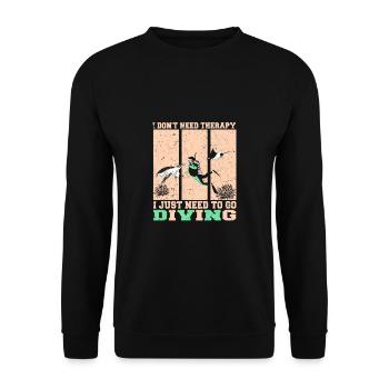 Taucher Tauchen Design Schnorcheln - Unisex Pullover - Schwarz - Vorne - Alina (178cm) & Michal (187cm)