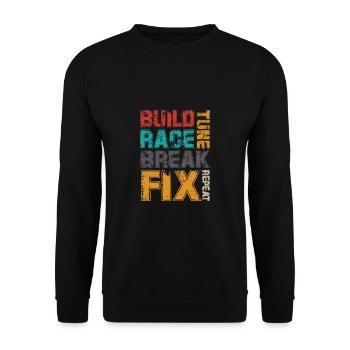 Tuning Spruch für Motorsport / Auto Fans - Unisex Pullover - Schwarz - Vorne - Alina (178cm) & Michal (187cm)