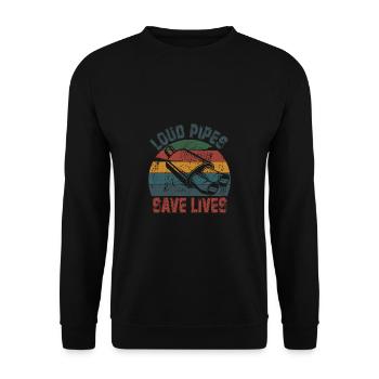 Tuning Spruch für Motorsport / Auto Fans - Unisex Pullover - Schwarz - Vorne - Alina (178cm) & Michal (187cm)