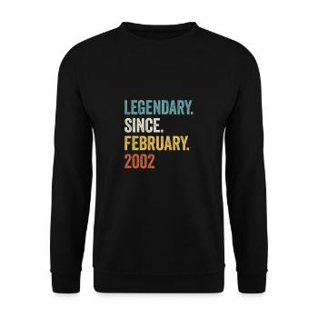 21 Years Legendary Since February 2002 21st - Unisex Sweatshirt - black - Front - Alina (178cm) & Michal (187cm)