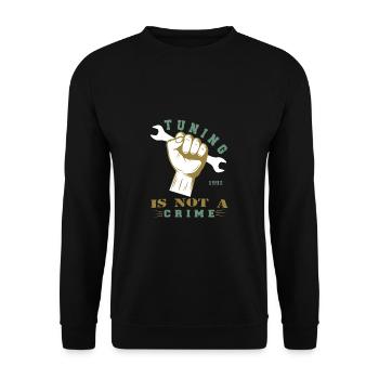 Tuning Spruch für Motorsport / Auto Fans - Unisex Pullover - Schwarz - Vorne - Alina (178cm) & Michal (187cm)