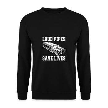 Tuning Spruch für Motorsport / Auto Fans - Unisex Pullover - Schwarz - Vorne - Alina (178cm) & Michal (187cm)