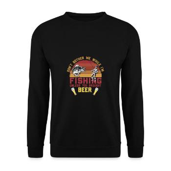 Lustiger Angler Fischer Spruch Angeln - Unisex Pullover - Schwarz - Vorne - Alina (178cm) & Michal (187cm)