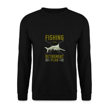 Lustiger Angler Fischer Spruch Angeln - Unisex Pullover - Schwarz - Vorne - Alina (178cm) & Michal (187cm)