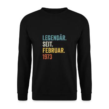 50 ans légendaires depuis février 1973 50e anniversaire - Sweat-shirt Unisexe - noir - Devant - Alina (178cm) & Michal (187cm)
