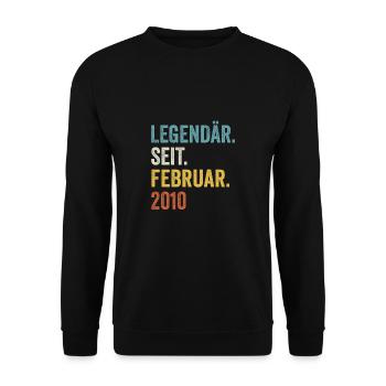 13 years legendary since February 2010 13th birthday - Unisex Sweatshirt - black - Front - Alina (178cm) & Michal (187cm)