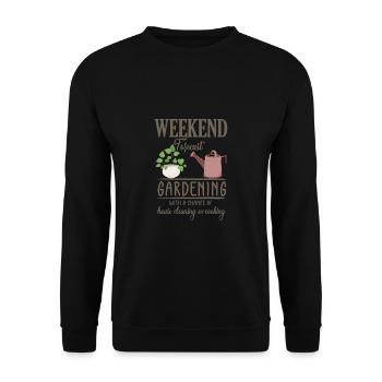 Garten Motiv Gärtner & Gärtnerin Spruch - Unisex Pullover - Schwarz - Vorne - Alina (178cm) & Michal (187cm)