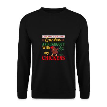 Garten Motiv Gärtner & Gärtnerin Spruch - Unisex Pullover - Schwarz - Vorne - Alina (178cm) & Michal (187cm)