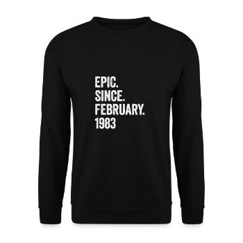 40 Years Epic Since February 1983 40th Birthday - Unisex Sweatshirt - black - Front - Alina (178cm) & Michal (187cm)