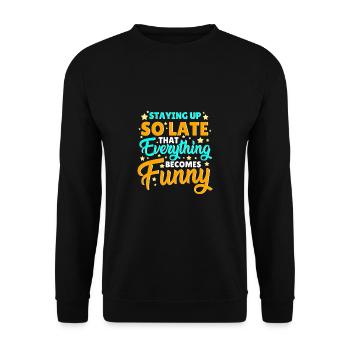 Dormir dormir tard Dire - Sweat-shirt Unisexe - noir - Devant - Alina (178cm) & Michal (187cm)