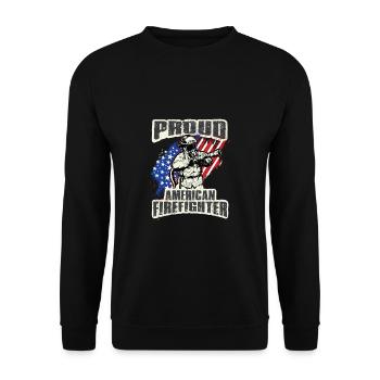 Feuerwehrmann Feuerwehr & Sprüche - Unisex Pullover - Schwarz - Vorne - Alina (178cm) & Michal (187cm)