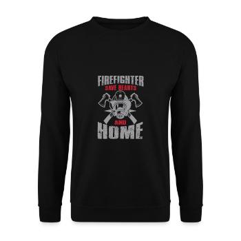 Feuerwehrmann Feuerwehr & Sprüche - Unisex Pullover - Schwarz - Vorne - Alina (178cm) & Michal (187cm)