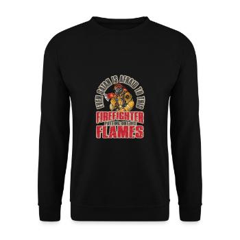 Feuerwehrmann Feuerwehr & Sprüche - Unisex Pullover - Schwarz - Vorne - Alina (178cm) & Michal (187cm)